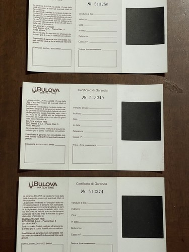 Bulova certificati di - bulova,