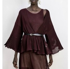 Zara Cardigan Top Ribbed Knit