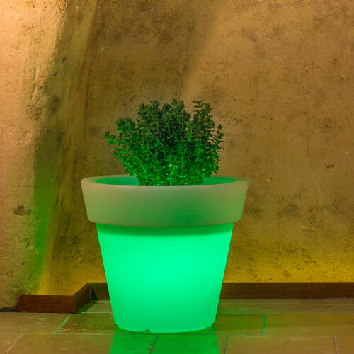Vaso luminoso resina - resina, bianca