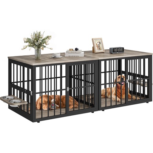 Gabbia per cani mobili doppia - cani,