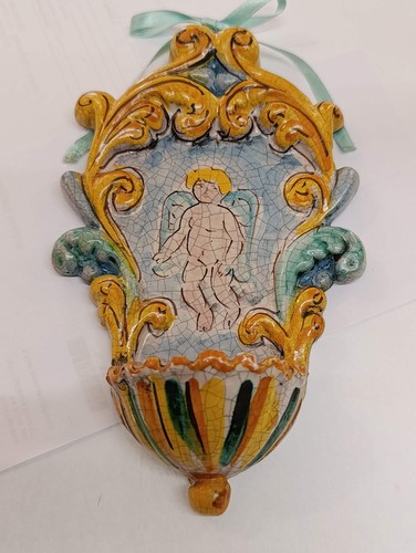 Acquasantiera vintage ceramica