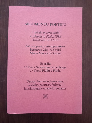 Gara poetica sarda argumentu - gara,