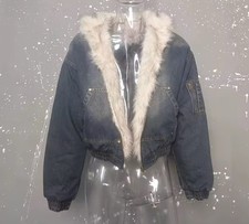 Giacca Denim Con Cappuccio
