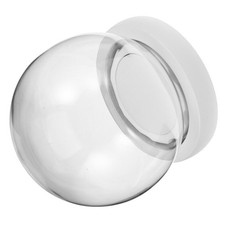  Cupola Campana Espositore in Vetro con Base in Legno Bianco, Vetro Trasparente per