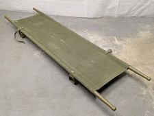 US Army - Military - Heavy Duty Canvas Folding Wooden Stretcher - Dated 1969
