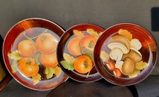 Servizio Piatti italian Decorativi vintage da parete frutta e funghi fatto mano