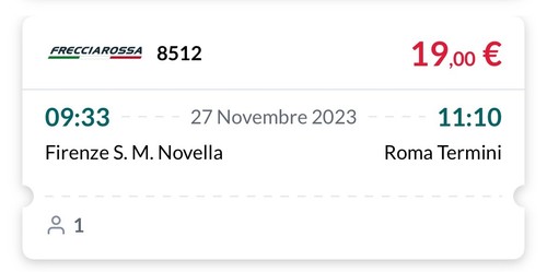 Biglietto treno firenze - firenze, s.m.n