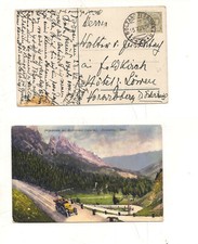 4274) Floreale 45c isolato 1923 Bolzano Austria cartolina postale auto epoca