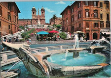 Cartolina Piazza di Spagna Roma Italia Continentale Cromata