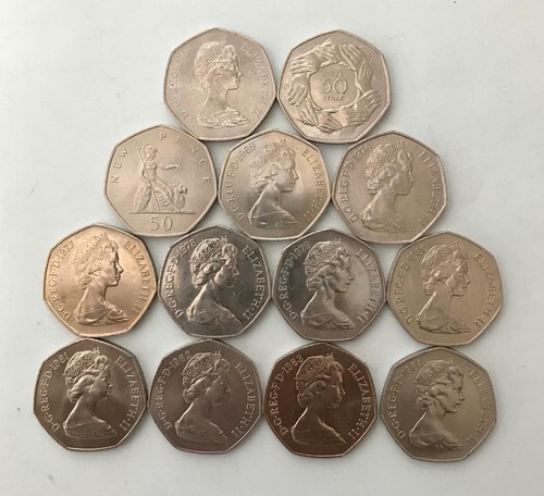 Monete grandi 50p pence - 50p,