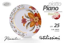 SET SERVIZIO PIATTI TAVOLA 18 PEZZI DOLCE FRUTTA FONDO PIANO MELAMINA ROMANTICO