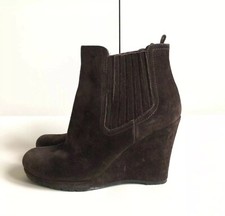 Boots compensées en cuir