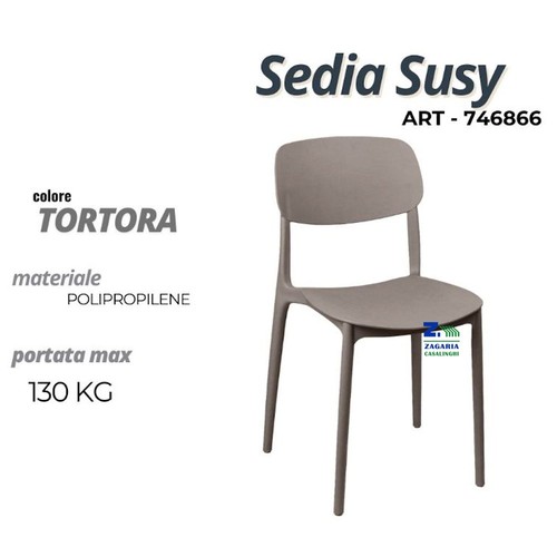 Sedia susy tortora - tortora, in