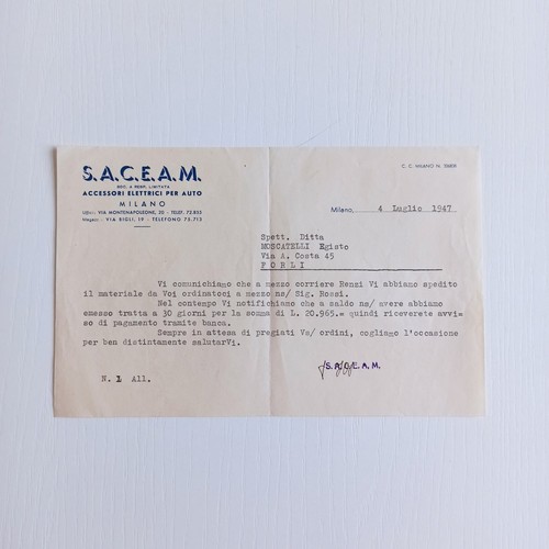 1947 m accessori - 1947, s.a.c.e.m.