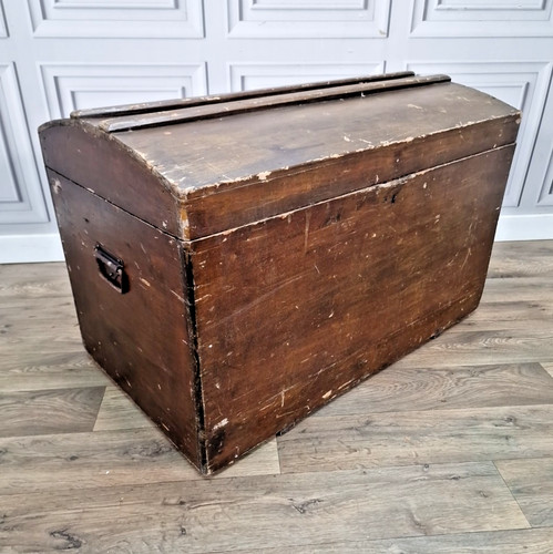 Antique rustic wooden chest - wooden,