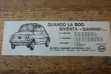 #PUBBLICITÀ' ADVERTISING FIAT 500 126 GIANNINI /1975 VEDI ALTRE DISPONIBILI     