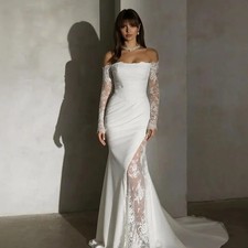 Abiti da sposa in raso spalle