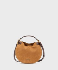 La Martina Luna borsa hobo con tracolla, suede honey dark chocolate LMHO001SUC0.