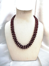 ANTICA BELLISSIMA COLLANA (DUE GIRI) IN CRISTALLO SFACCETTATO COLOR PRUGNA.