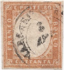 ANTICHI STATI ITALIANI - REGNO DI SARDEGNA: 4° Emissione (1855-63), #17.