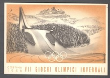 ITALIA CORTINA 1956 VII GIOCHI OILMPICI INVERNALI PATTINAGGIO VELOCITA' M. 500