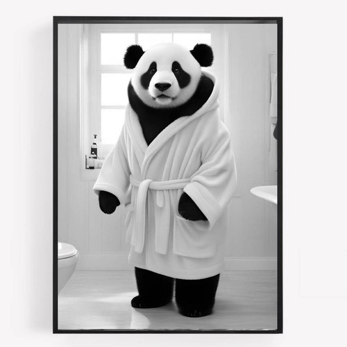Divertente bagno panda