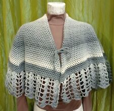 COPRISPALLE FATTO A MANO MANTELLINA DELLA NONNA GRIGIOSFUMATO LAVORAZIONE DOPPIA