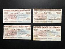 4 Miniassegni lire 100 Istituto Centrale Delle Banche Popolari Italiane. Circ.