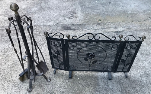 Set attrezzi camino legna - attrezzi, a