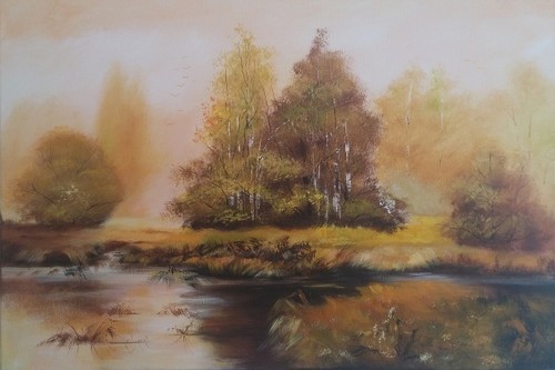 Paesaggio dipinto a - dipinto,