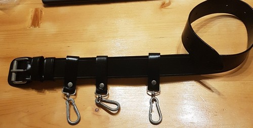 Cinturone pelle con ganci - pelle,