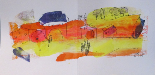 Disegno paesaggio italia - disegno,