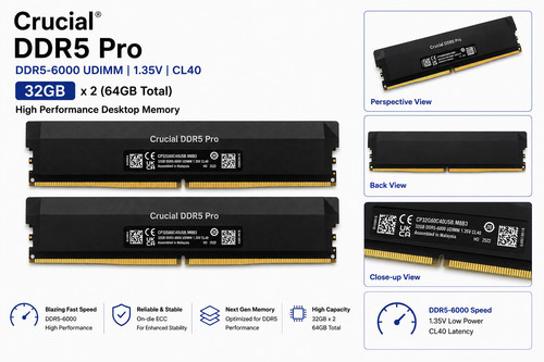 Crucial ddr5 pro 64gb kit - crucial,