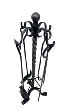 Set accessori camino kit utensili trespolo ferro battuto stufa fuoco corda grand
