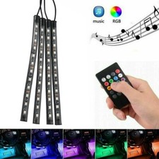 STRISCIA PER INTERNI AUTO 48 LED RGB LUCI VANO PIEDI ATMOSFERA TELECOMANDO 12V