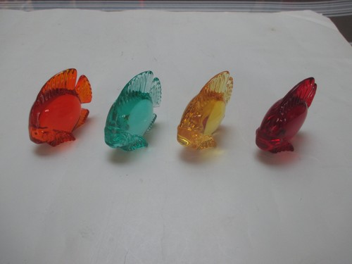 Cristal daum 4 poissons - ,