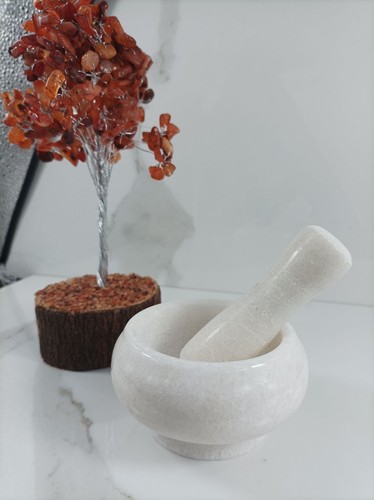 Mortaio marmo bianco purezza - bianco,