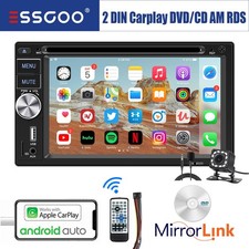 Autoradio 2 DIN DVD CD Carplay FM AM RDS Bluetooth Touch Screen USB fotocamera MIK