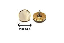 Bottoni per organetto 4 pz cornice color oro interno bianco perla diametro 14,8