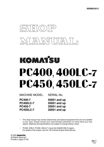 Komatsu pc400 pc400lc 7 - komatsu, pc400lc-7