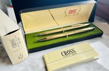 CROSS PENNA A SFERA E MATITA ORO 10KT N4501 ROLLED GOLD VINTAGE ANNI ‘80