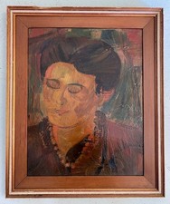 DIPINTO OLIO FAESITE Corrado Selvini RITRATTO DONNA FIGURA FEMMINILE ASTRATTO