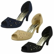 Donna Spot On Punta Aperta Scarpe Col Tacco