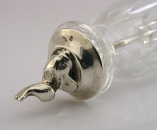 RARE STERLING SILVER DOLPHIN CAYENNE LAUDANUM BOTTLE & SPOON 1904 ANTIQUE