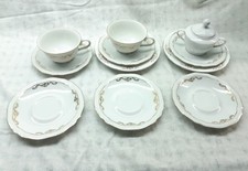 Piatti Dorati Piattini Caffè Servizio Con Tazzine Bordo Oro Zecchino Vintage