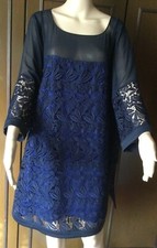 Beautiful tunic of lace MARINA RINALDI Woman dark blue, IT 48 DE 42 US 12 GB 16