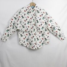 Camicia Copyright 1992 bianca con mantella  e disegni western taglia S da donna