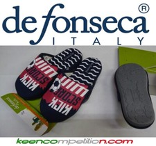 ★ DE FONSECA PANTOFOLE CIABATTE BAMBINO TESSUTO 4 STAGIONI FANTASIA FONDO BLU ★