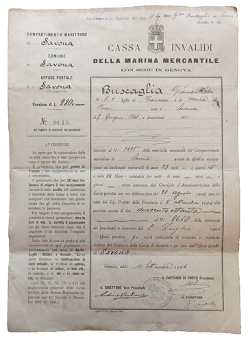 Genova 1906 cassa invalidi - genova,