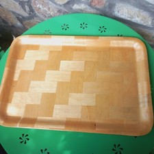 Vassoio rettangolare cinese  vintage anni 80 in bambù, 